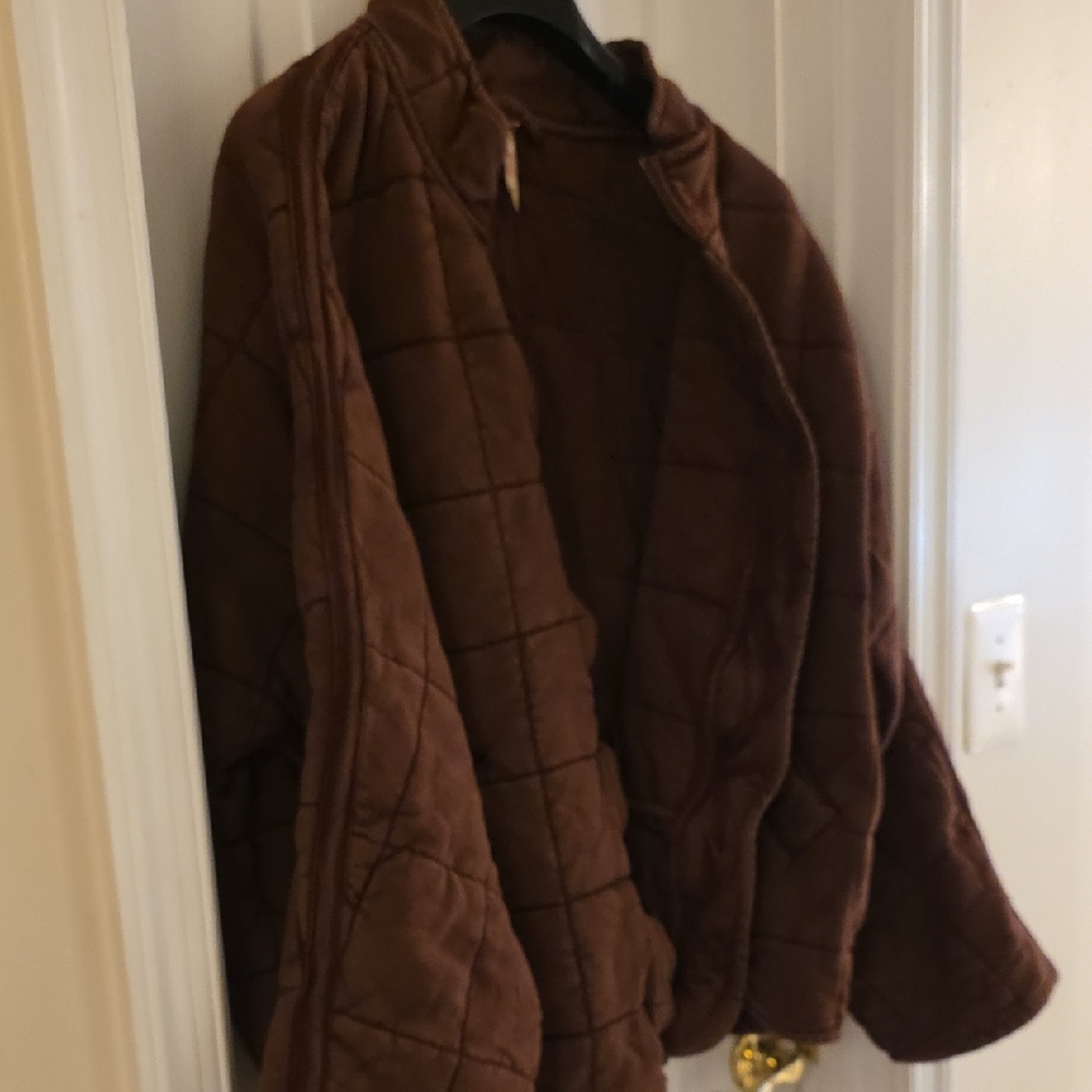 Free People Chocolate Quilted Bomber Jacket